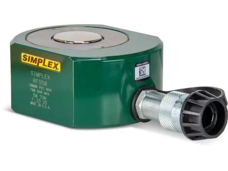 Rfs50 50 ton 444,8 kn capacity 0.62 in 15,7 mm stroke single acting low height hydraulic cylinder
