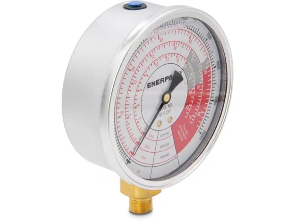 GF813P, Hydraulic Force and Pressure Gauge, Imperial Scale, for use with 20, 30, and 60 ton Cylinders
